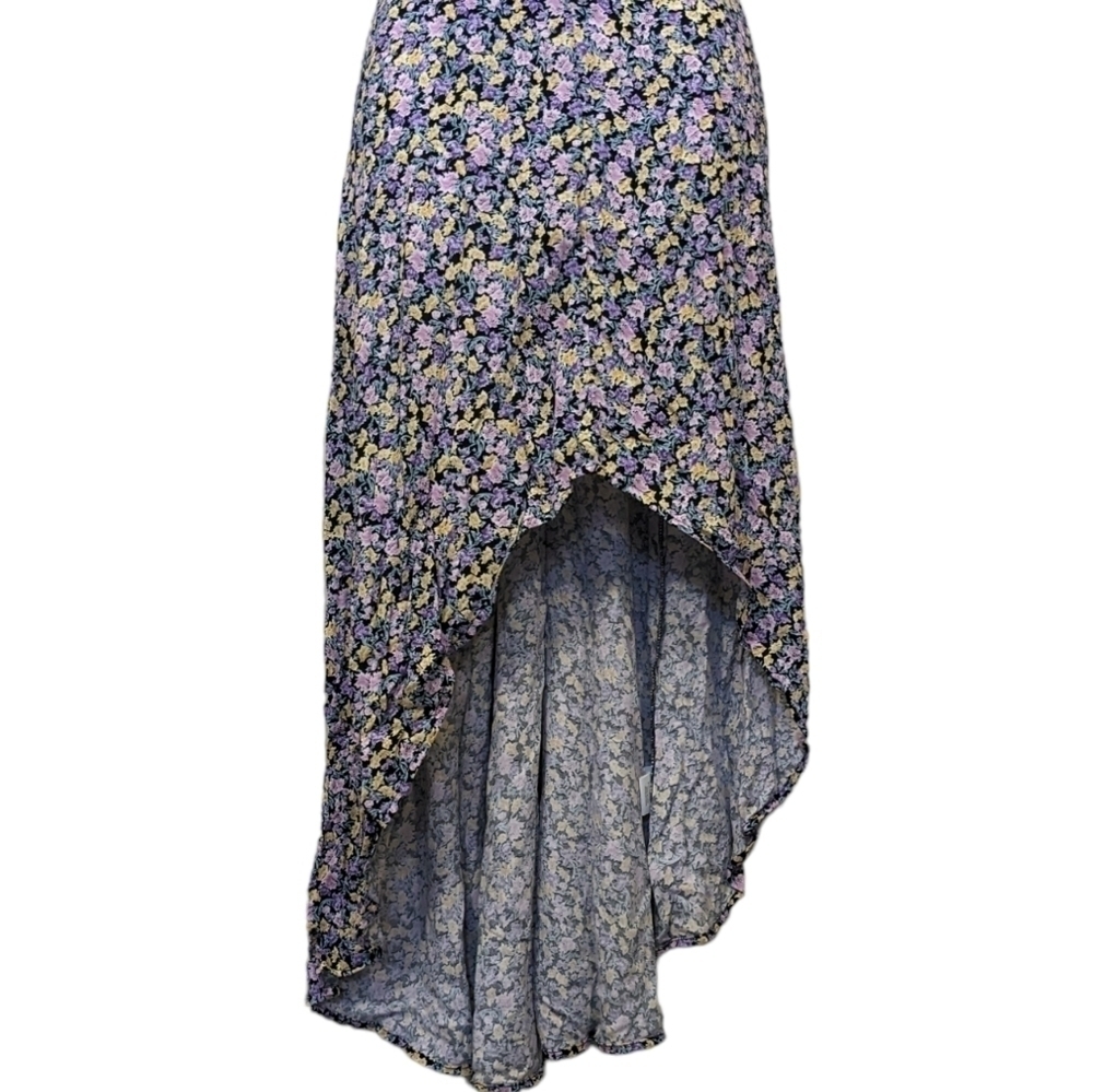 REWIND Purple Blue Aqua Sky Floral Off Shoulder High Low Unique Dress Summer - Picture 11 of 11